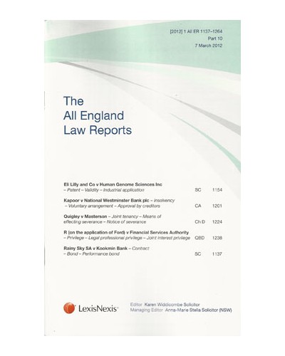 All England Law Reports: Weekly Parts Only Subscription