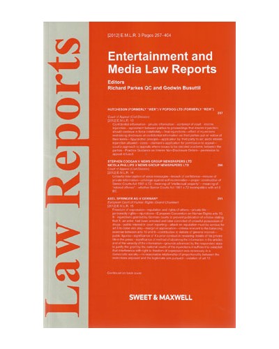 Entertainment and Media Law Reports: Issues Only