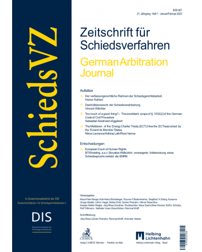 Zeitschrift für Schiedsverfahren - SchiedsVZ/ German Arbitration Journal (German Arb.J.)
