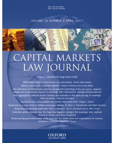 Capital Markets Law Journal: Print Only