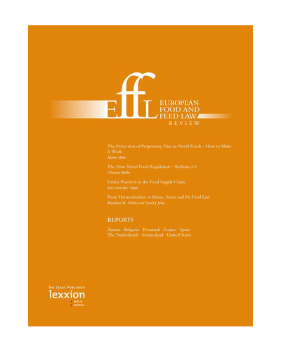 European Food and Feed Law Review: Print Only