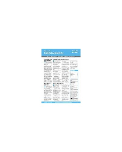 Property Law Newsletter (Previously Butterworths Property Law Newsletter)