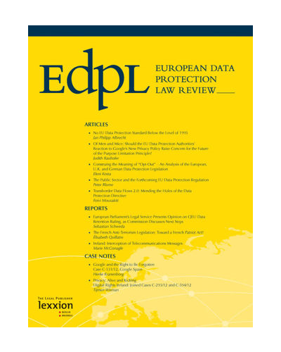 European Data Protection Law Review: Online Only