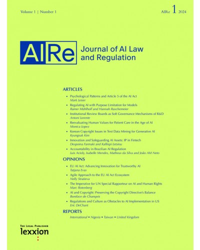 Journal of AI Law and Regulation (AIRe): Print Only