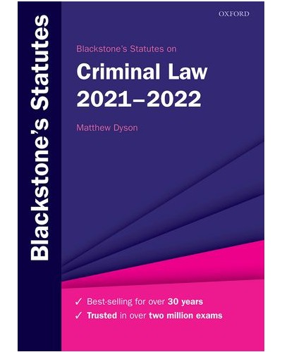 Blackstone's Statutes on Criminal Law 2021-2022