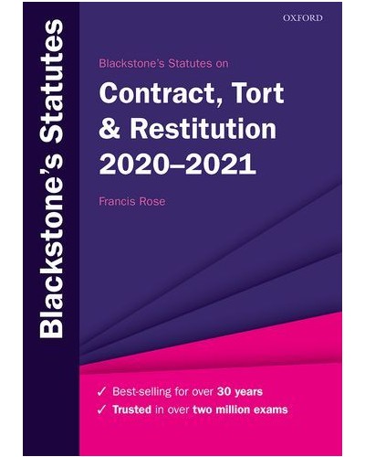 Blackstone's Statutes On Contract, Tort & Restitution 2020-2021