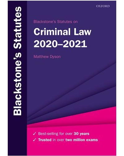 Blackstone's Statutes on Criminal Law 2020-2021