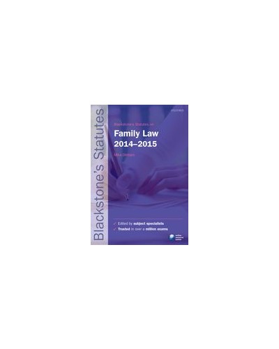 Blackstone's Statutes on Family Law 2014-2015, 23th Edition