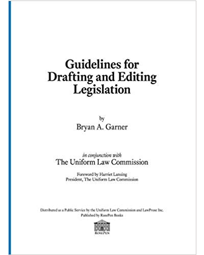 Guidelines for Drafting and Editing Legislation