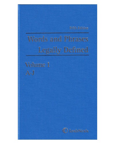 Words and Phrases Legally Defined, 5th Edition