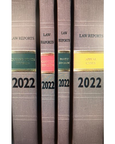 The Law Reports (Entire Series): Bound Volumes Only Subscription - Buckram Machine Bound