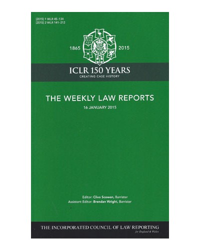 The Weekly Law Reports: Parts and Bound Volumes Service Subscription - Black Buckram