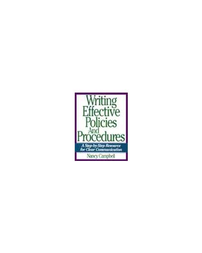 Writing Effective Policies and Procedures