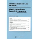Canadian Business Law Journal / Revue Canadienne du droit de commerce