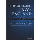 The Oxford Edition of Blackstone's Commentaries on the Laws of England, Book IV: Of Public Wrongs