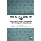 What is Legal Education For? Reassessing the Purposes of Early Twenty-First Century Learning and Law Schools