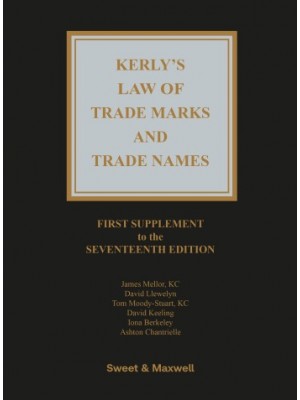 Kerly's Law of Trade Marks and Trade Names, 17th edition (1st Supplement only)